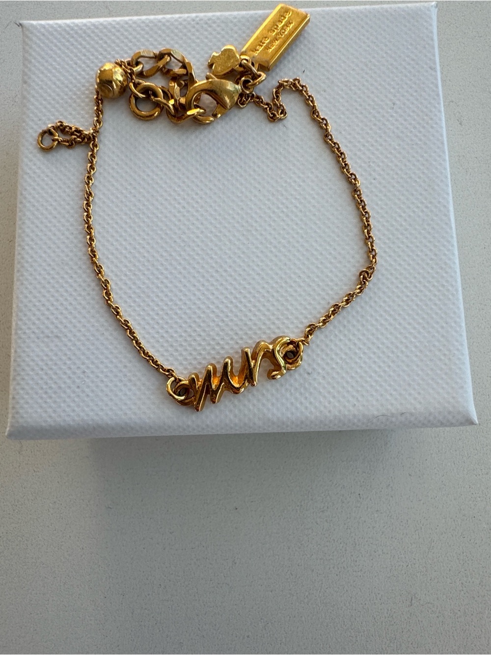 kate spade Gold 'mrs' Script Bracelet